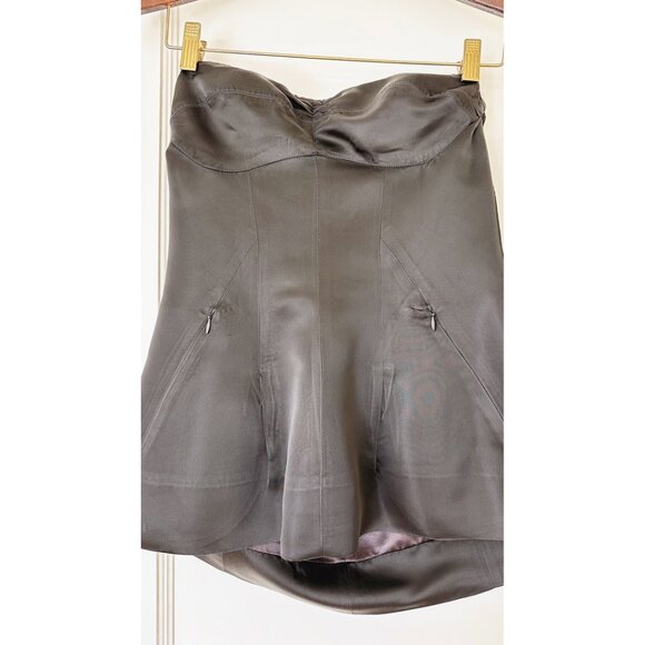 Helmut Lang Black Satin Top Bustier 1995 Vintage Archive 90s Made In Italy - Picture 5 of 16